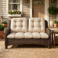 Outdoor Wicker Chair Cushions, 44×19×4 in, Waterproof, Beige