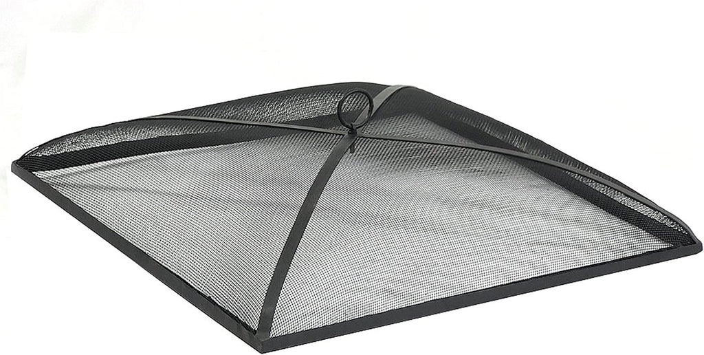 Sunnydaze Heavy Duty Square Fire Pit Screen Cover, Assembly-Free, 30"