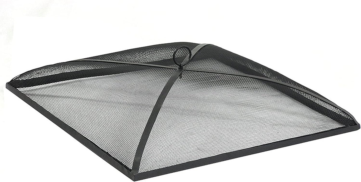 Sunnydaze Heavy Duty Square Fire Pit Screen Cover, Assembly-Free, 24"