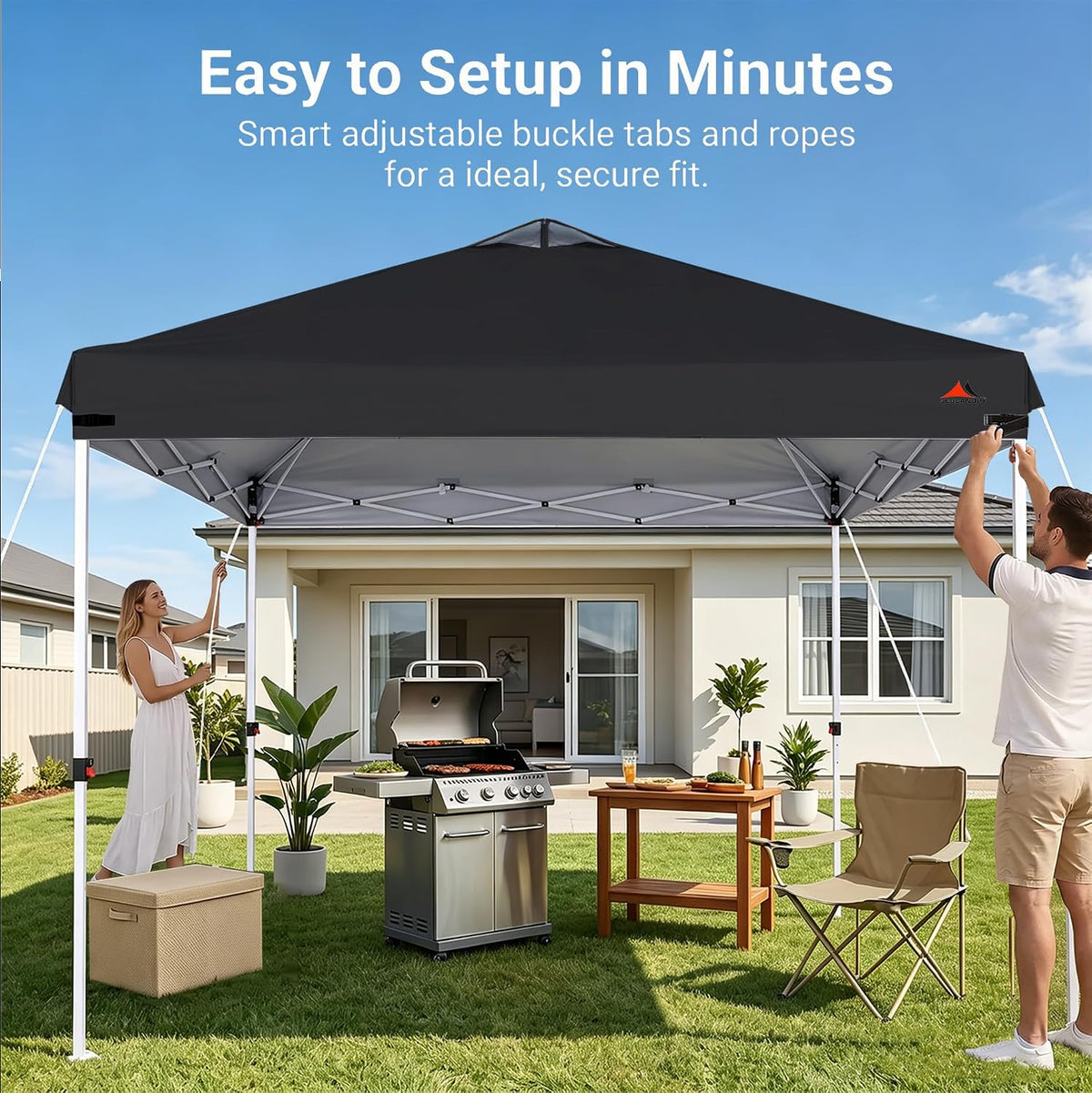 SCOCANOPY Replacement Top with Air Vent for 12x12 Canopy Frame, Canopy Cover ONLY, (Black)