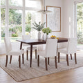 MALOL Modern Dining Chairs Set of 4, Upholstered Kitchen Chairs with High Back, Padded Fabric Dining Room Chair with Solid Wood Legs for Restaurant/Cafe/Home, Light Beige