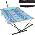 Lazy Daze Double Hammock with Stand, Balance Straps & Carry Bag for Outside