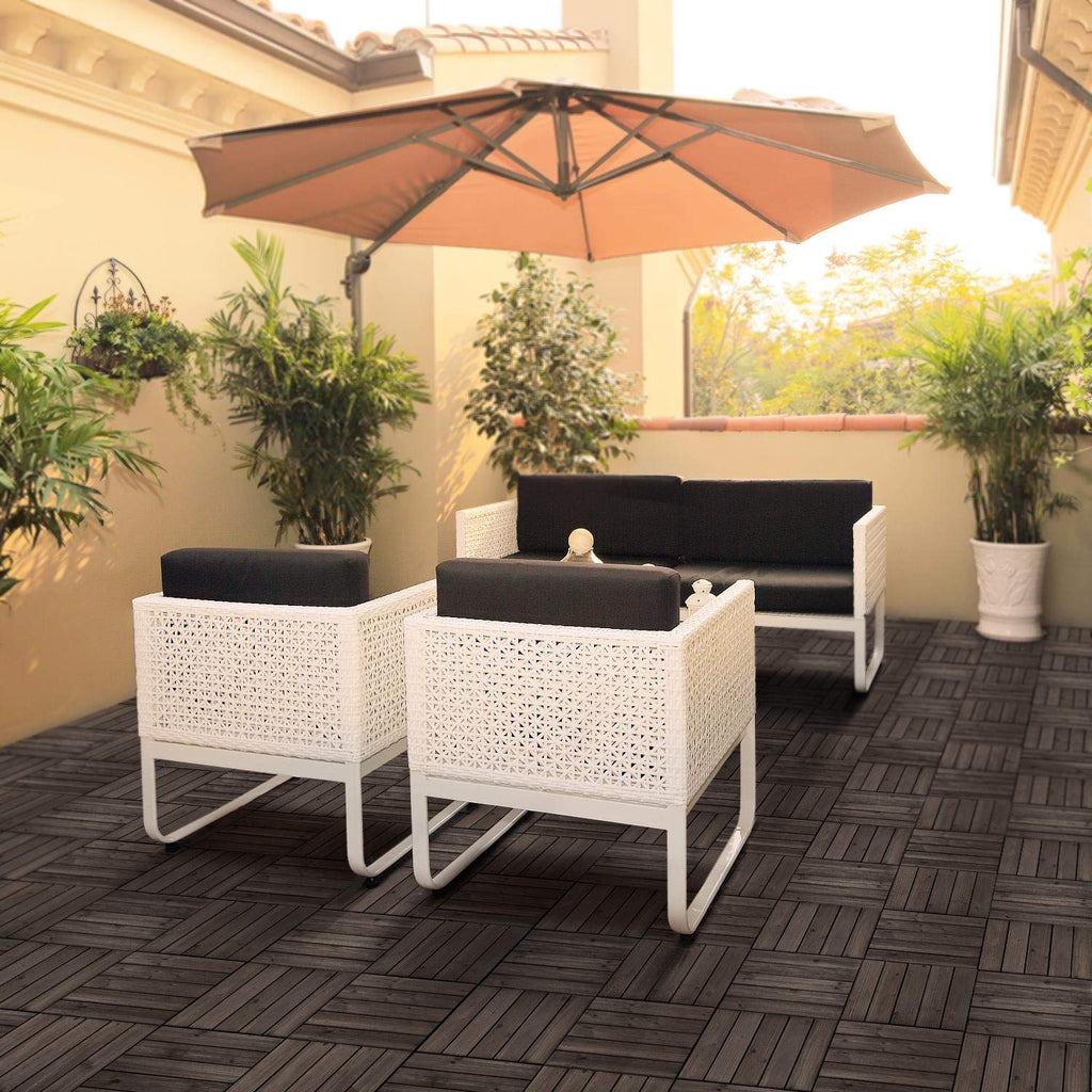 Yaheetech 27PCS Interlocking Deck Tiles Outdoor Patio Floor, Black