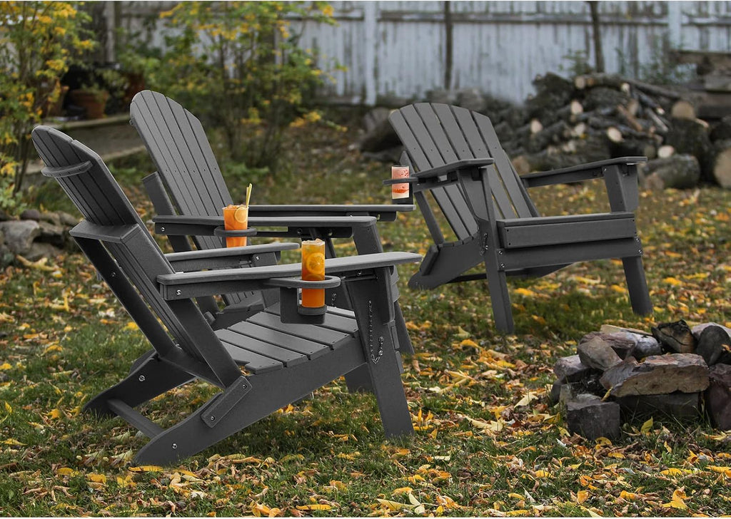 FUNBERRY Oversized Folding Adirondack Chair with Adjustable Backrest 400LBS