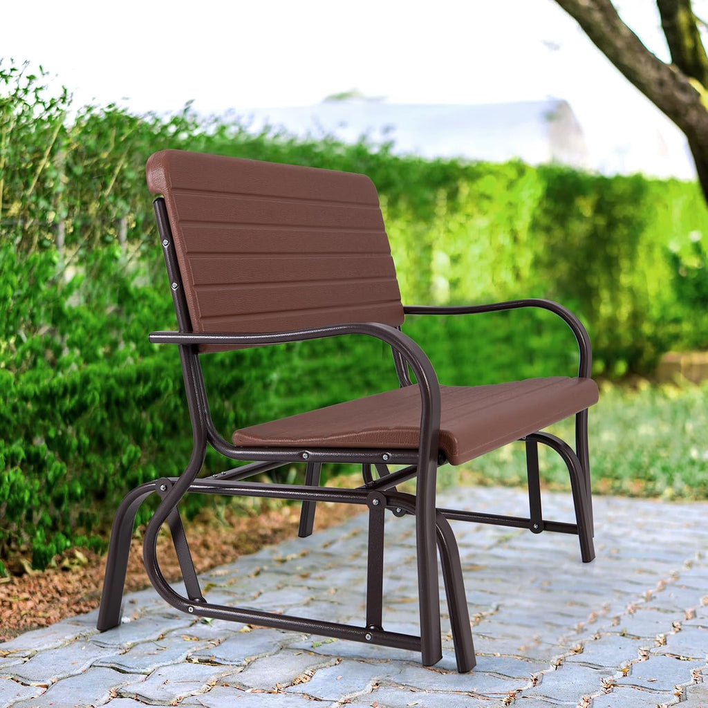 GIANTEX Outdoor Gliders for Outside Patio, Porch Glider w/Steel Frame