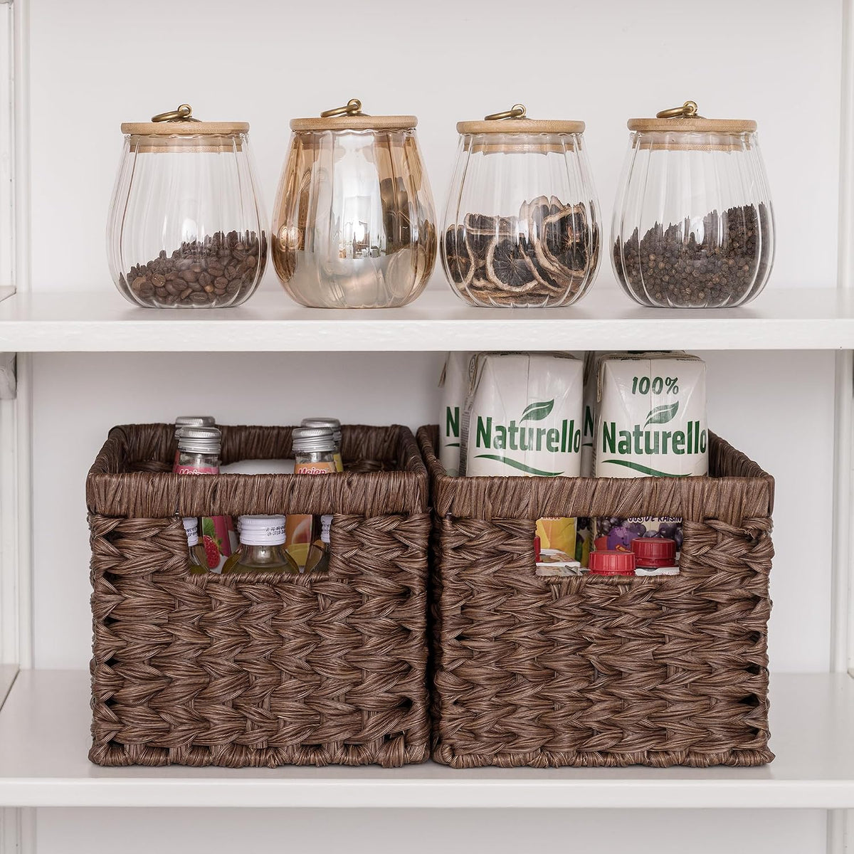 GRANNY SAYS Wicker Storage Baskets for Shelves, Brown Wicker Baskets,2-Pack