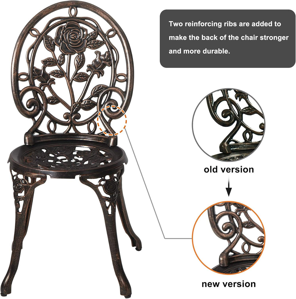 homefun bistro table and chairs set of 2 showing dimensions