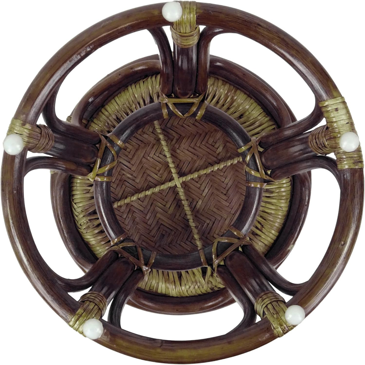 Breeze Handmade Rattan Wicker Stool Fully Assembled Dark Brown Color