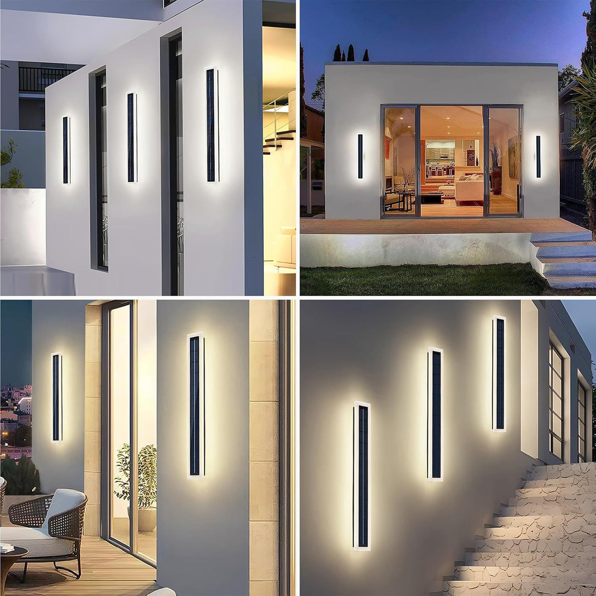 Solar Outdoor Wall Lights Waterproof LED 4500K Lighting for Porch