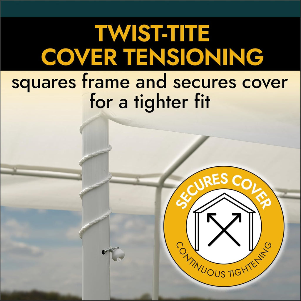 ShelterLogic 10' x 10' MaxAP Canopy Series Compact Outdoor Easy to Assemble Steel Metal Frame Canopy with 50+ UPF Sun Protection and Waterproof Cover, White, 23521