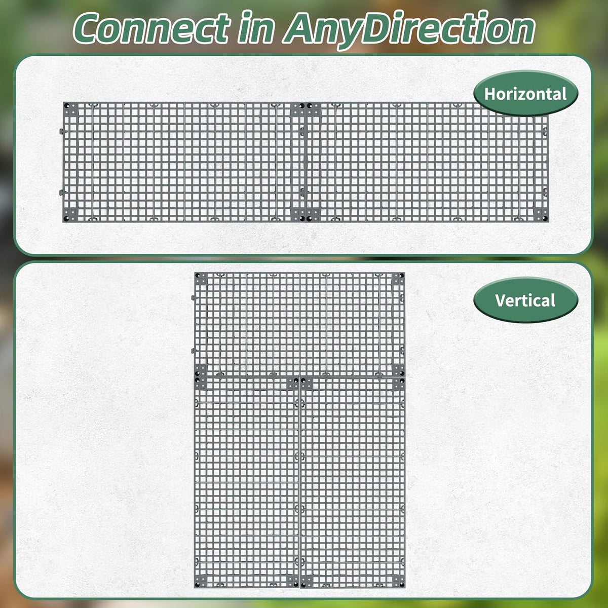 3 Pack 24" x 12" Heavy Duty Fountain Basin Grate, Hide Reservoir Grid for Pondless Waterfall, Hides Rocks, Vases and Decor, Indoor Outdoor Pond Water Garden Fountains, Snap Together Design, Gray