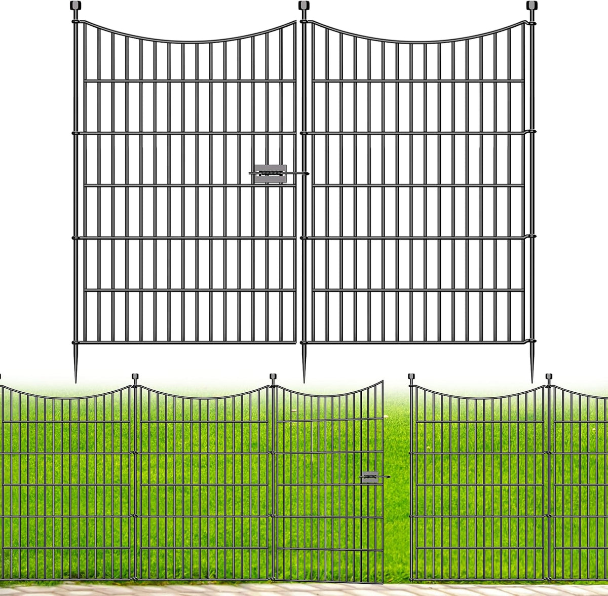 No Dig Dog Fence Outdoor for Yard with Gate, 40 in(H) X 23.6 ft(L)