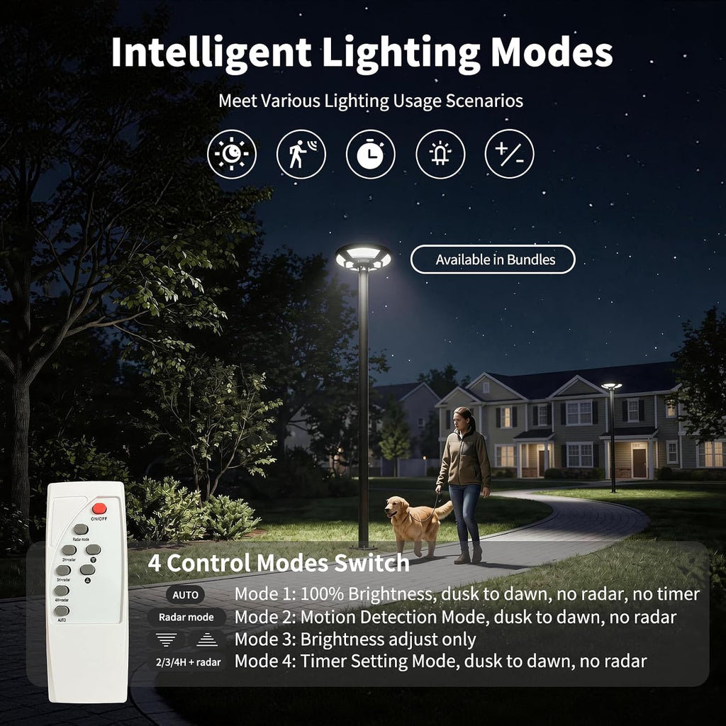 Outdoor Solar Lamp Post Light, Fit for 2 3/8 to 3 Inch Pole