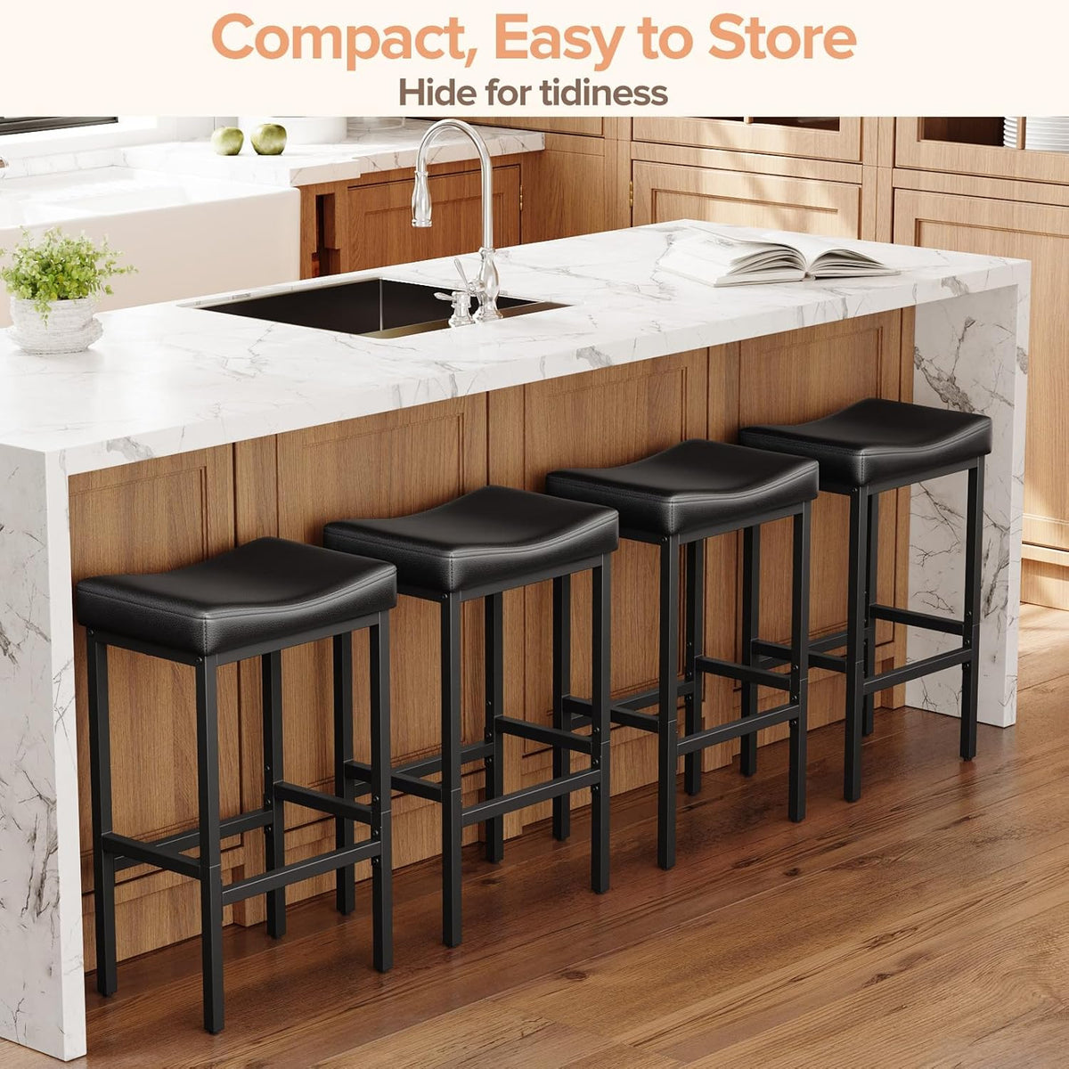 Compact 24 Inch Counter Height Bar Stools Set of 2