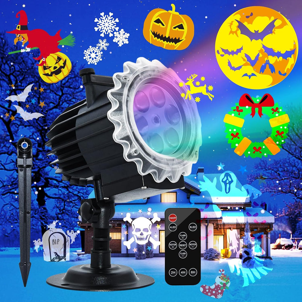 Halloween Projector Lights Outdoor, 8 Images Mode Halloween Lights Projector ...