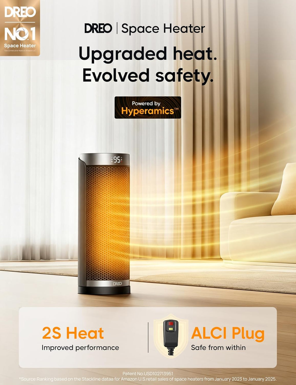 DREO 1500W Space Heaters with ALCI Safety Plug for Bathroom and Indoor Use