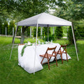 VINGLI 8x8 ft Pop Up Canopy Tent, Easy Up Canopy Event Tent Foldable Portable Canopies for Camping, Patio, Outdoor Gazebo Slant Legs, Outdoor Instant Shelter Canopies with Carry Bag (White)