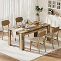 CABIHOME Dining Table for 4-6, 63" Inch Dining Tables for 4, Farmhouse Large Kitchen Dining Table, Rectangular Dining Room Table for Small Space, Wood Dinner Table for Kitchen, Apartment, Rustic Brown