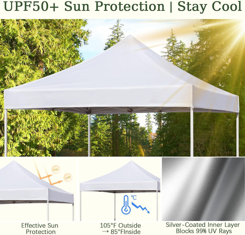 10x10 canopy replacement top cover for pop up, side view