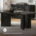 Signature Design by Ashley Rowanbeck Minimalist Dining Table for 8 People, Black