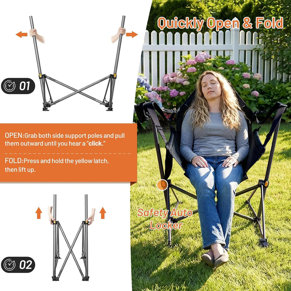 TIMBER RIDGE Hammock Camping Chair, Portable Oversized Swinging Camp Chairs