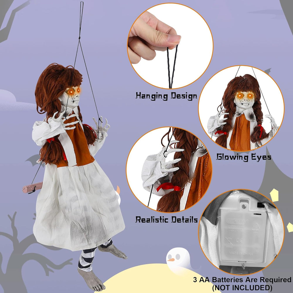 Prsildan Animatronic Halloween Decorations Outdoor Scary Ghost Girl Decor