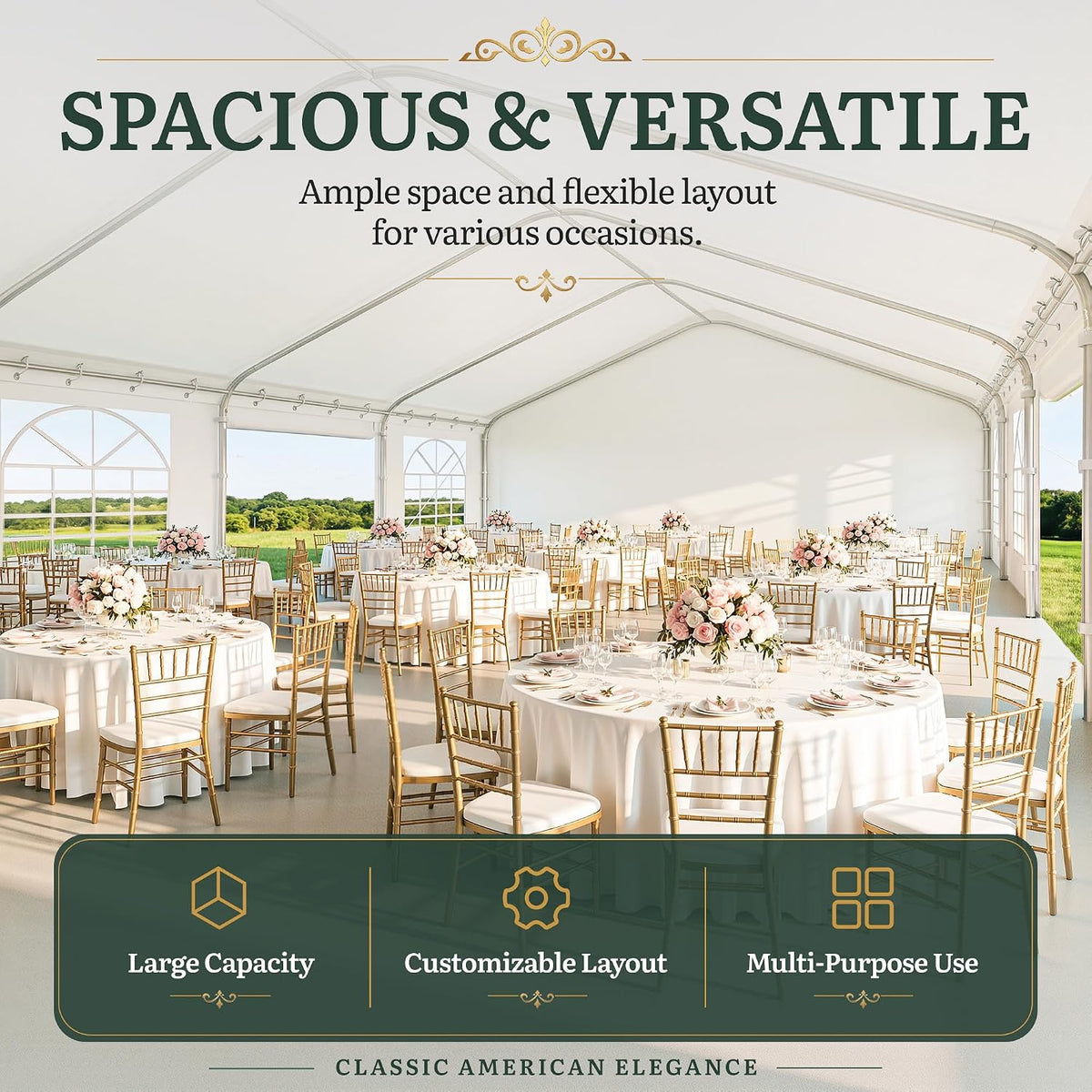 YITAHOME 20x30FT Party Tent Ripple Series carpa para Fiestas