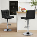 Yaheetech Bar Stools Set of 2 Adjustable Counter Height Barstools Black