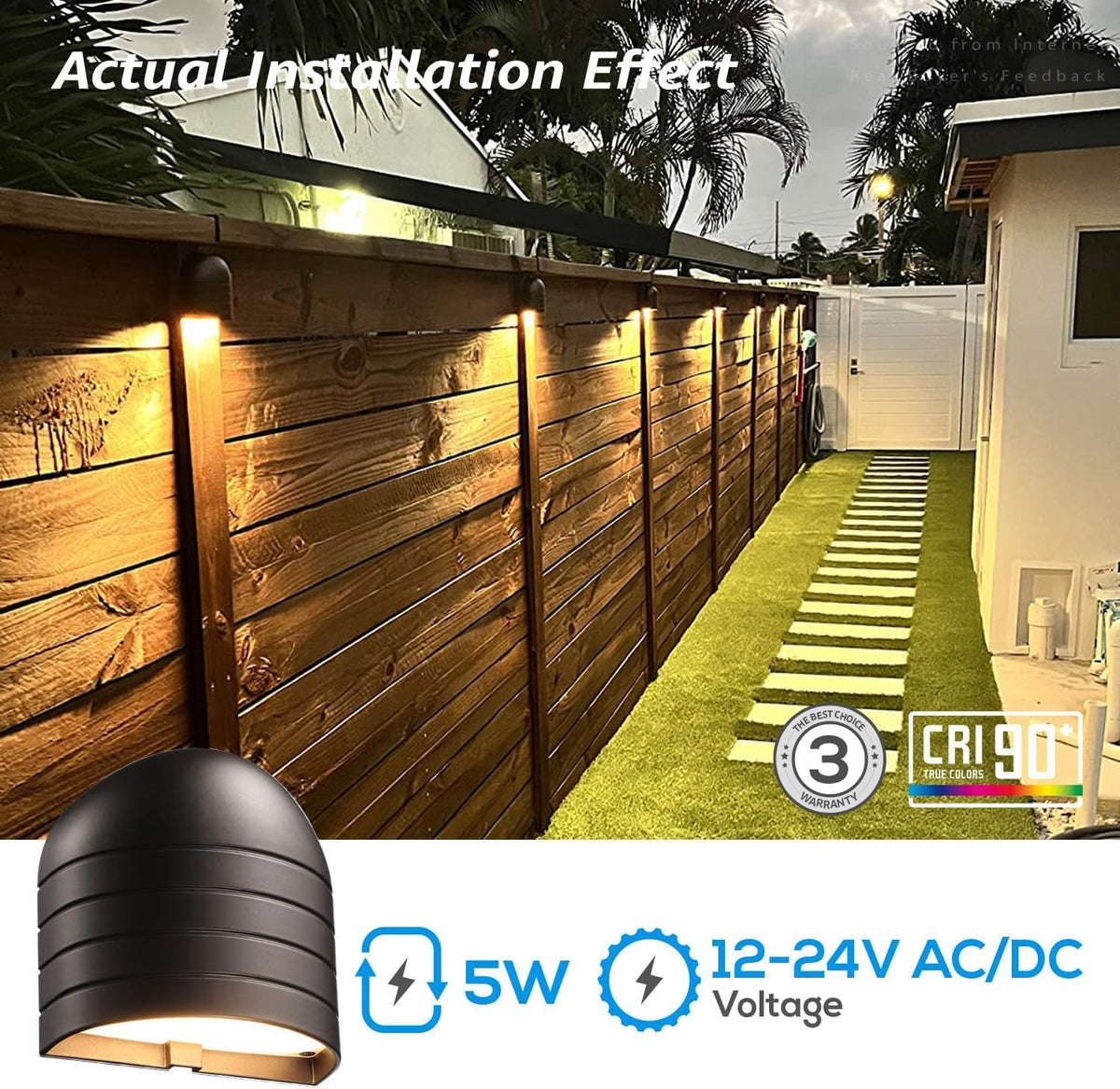 LEONLITE 6-Pack 5CCT Low Voltage LED Deck Lights, 250LM Ultra Bright