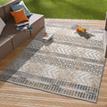 Rugshop Tribal Stripe Indoor/Outdoor Distressed Deck Area Rug Beige 4' x 6'
