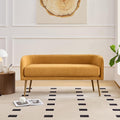 Bedroom Bench with Low Back,Inside Metal Frame, Extra Seat for Living Room,Entryway or Dinning Bench (Yellow) …
