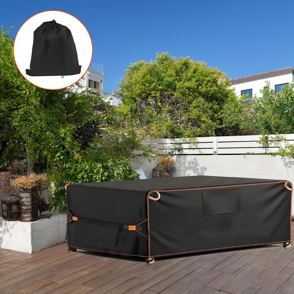 Outdoor Sofa Covers Waterproof, Rectangular Patio Table Chair Sofa Set Cover, Outdoor Sectional Sofa Covers with Upgraded Fastener Windproof Buckles 111" L×74" W×28" H