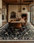 RELEANY Washable Area Rug, Large 10'x14', Black/Neutral