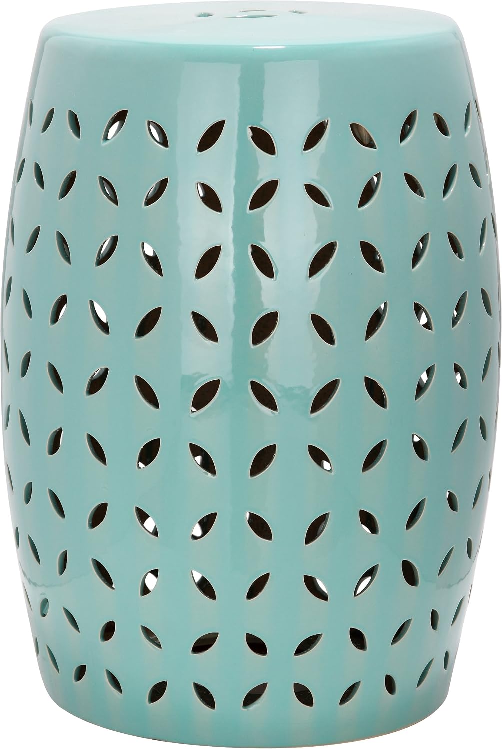 Safavieh Lattice Petal Ceramic Decorative Garden Stool, Robin's Egg Blue