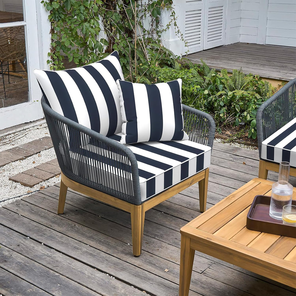 LVTXIII Outdoor/Indoor Deep Seat Cushion Patio Seat and Back Cushion Set All-...