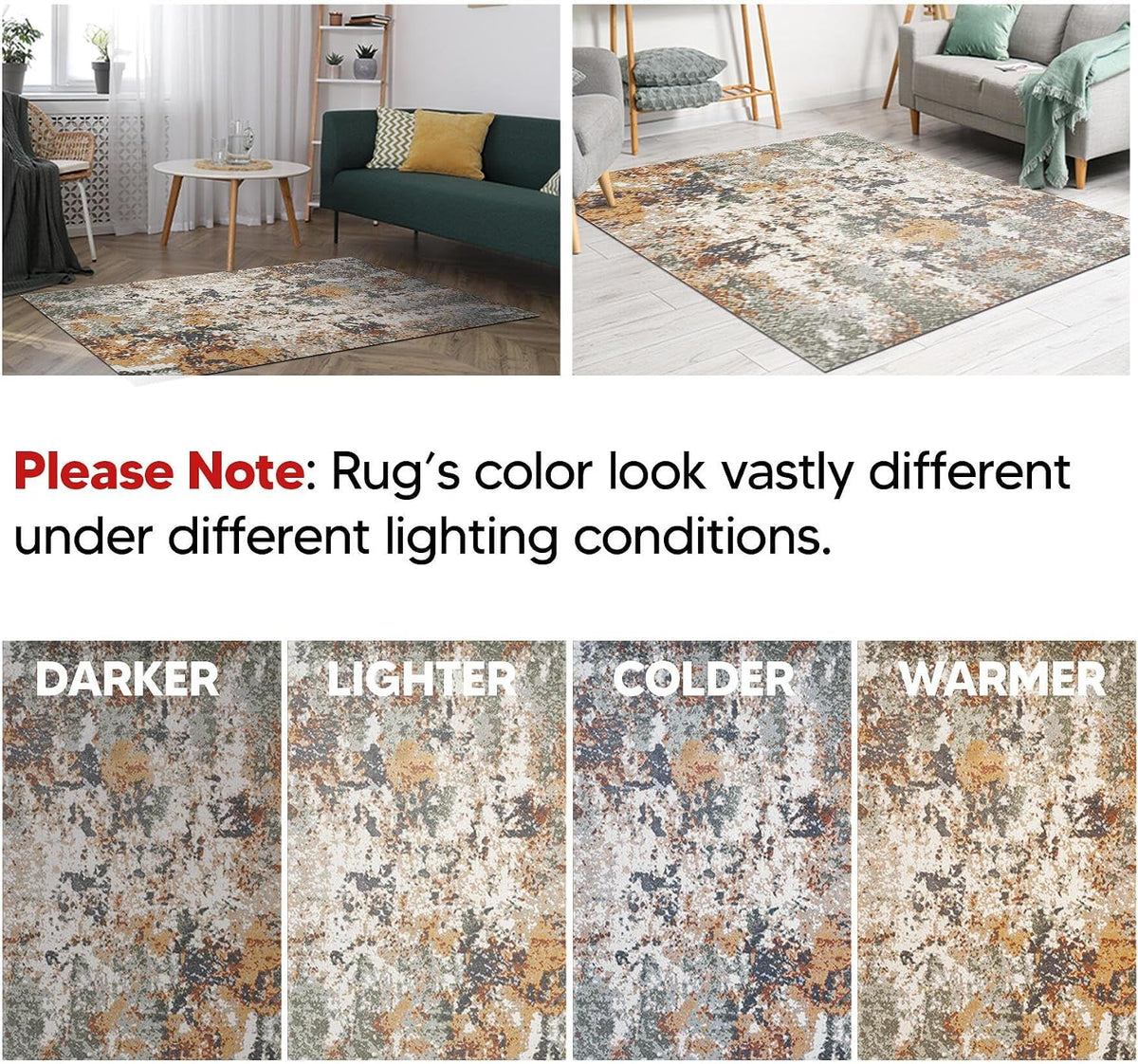 Keen Home Design Abstract Non-Shedding Area Rug, Soft Thick Pile, 9x12
