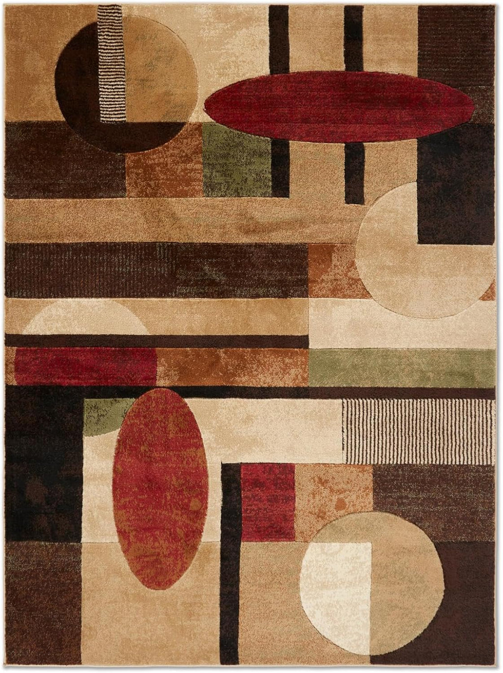 Home Dynamix Tribeca Jasmine Modern Area Rug, Abstract Brown/Green 5'2"x7'2"