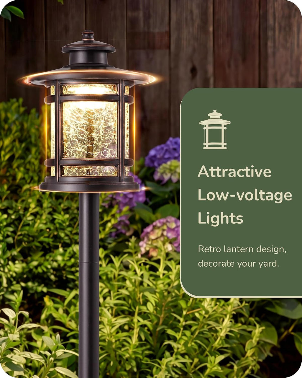 EDISHINE Low Voltage Pathway Lights Waterproof Landscape Path Lights 4 Pack