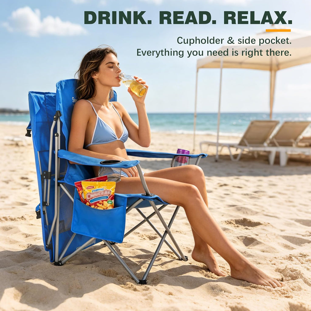 SUNNYFEEL Portable Folding Camping Chairs with Adjustable Canopy Shade