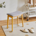 IBUYKE Saddle Cushion Vanity Stool Chair, Piano Bench, Light Gray WBD007NG