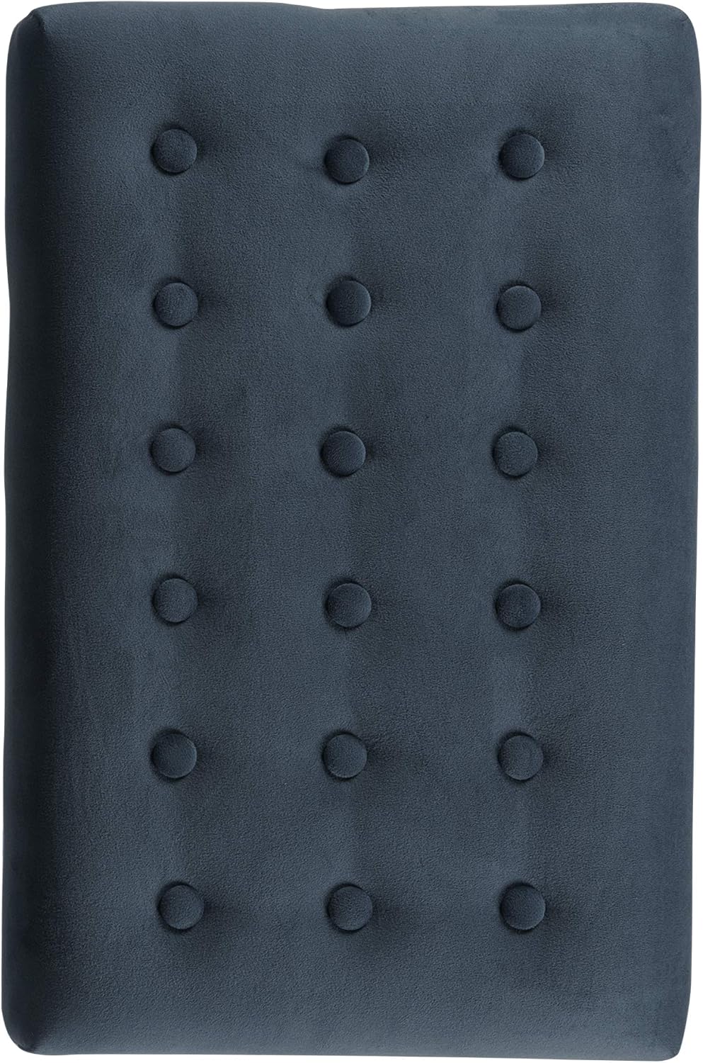 Homepop Home Decor | Upholstered Tufted Velvet Ottoman Bench | Ottoman Bench for Living Room & Bedroom, Blue, 24 x 16 x 17-1/2 inches high
