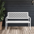 Grand patio 50" Outdoor Bench, Garden Bench with Armrests, White