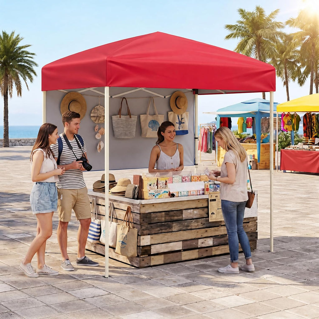 Goplus 6 x 4 FT Pop Up Easy Setup Canopy Tent (Red)