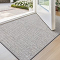 LUMI Thin Indoor Door Mat 24''x36'', Traps Dirt and Moisture, Non-Slip Rubber Backing Mats, Modern Inside Doormat for Home Entrance, Entryway, Patio & Porch, Light Gray