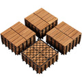 Yaheetech 27PCS Acacia Interlocking Deck Tiles Outdoor Patio Flooring,Wood