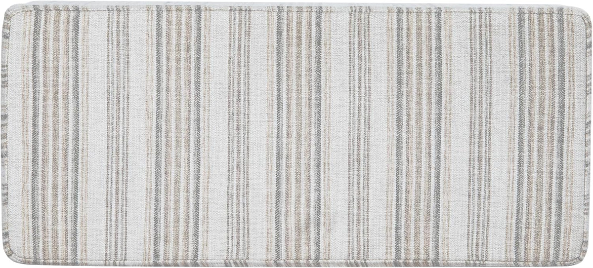 HomePop Malmo 36" Storage Bench - Gray Striped Pattern