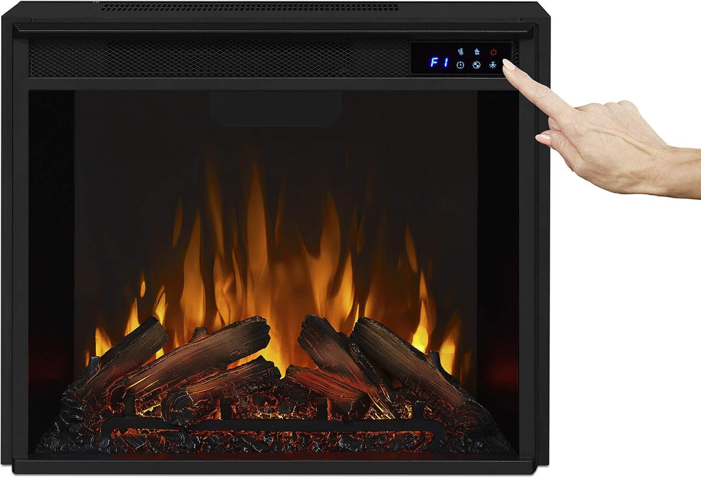 Real Flame Ashley 48" Electric Fireplace with Mantel for Living Room or Bedroom, Replaceable Fireplace Insert Heater, Realistic Log and Flame Effect, Remote Control, Timer