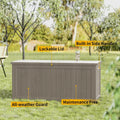270 Gallon Resin Large Deck Box Organization and Storage Box for Patio, Outdoor Cushions, Garden Tools, Gray