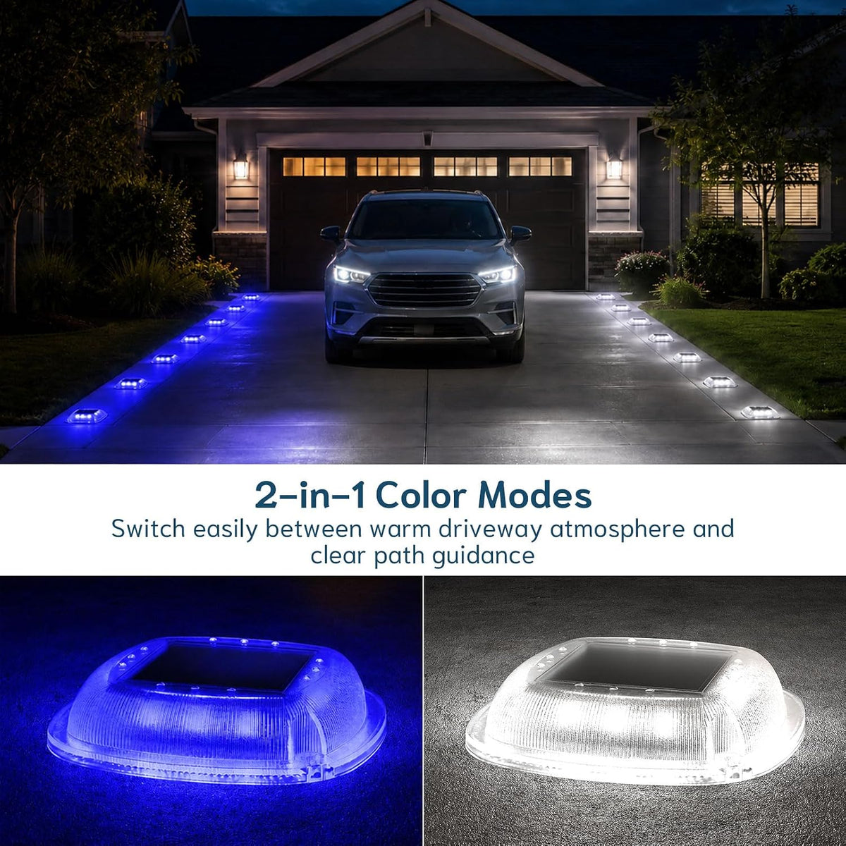 Solar Deck Lights Outdoor, Waterproof Solar Driveway Lights