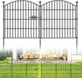 10 Panel No Dig Decorative Garden Fence with Gate 24" H x 20'L Dog Barrier